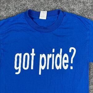 Alstyle T-Shirt Womens S Blue Got Pride Graphic Slogan Statement Bold Tee